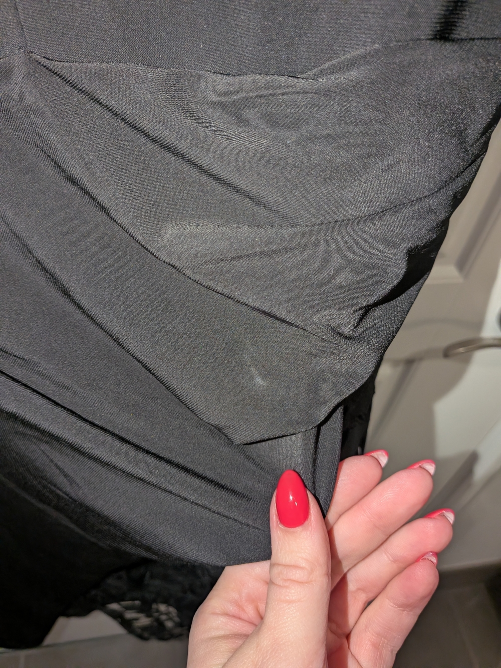 Vera Wang Black Asymmetrical Draped Sleeveless Dress - Picture 6 of 7